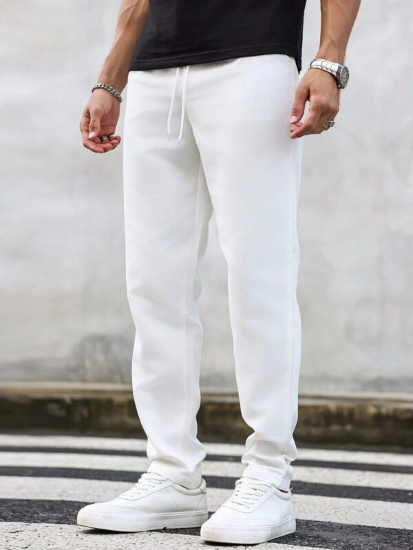 Manfinity Homme Pantalon décontracté à poche avec nœud à l'avant pour hommes, design minimaliste pour un port quotidien – Image 6