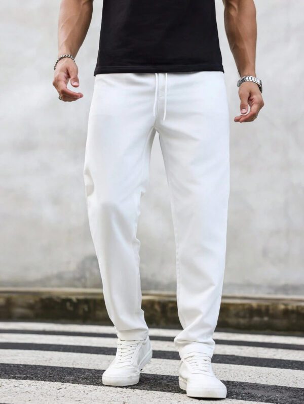 Manfinity Homme Pantalon décontracté à poche avec nœud à l'avant pour hommes, design minimaliste pour un port quotidien – Image 7