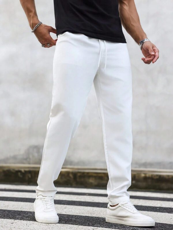 Manfinity Homme Pantalon décontracté à poche avec nœud à l'avant pour hommes, design minimaliste pour un port quotidien – Image 8