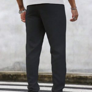 Manfinity Homme Pantalon décontracté à poche avec nœud à l'avant pour hommes, design minimaliste pour un port quotidien