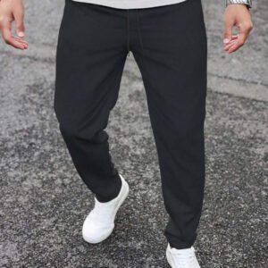 Manfinity Homme Pantalon décontracté à poche avec nœud à l'avant pour hommes, design minimaliste pour un port quotidien