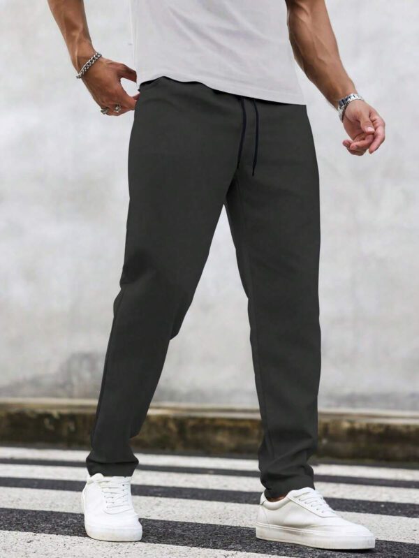 Manfinity Homme Pantalon décontracté à poche avec nœud à l'avant pour hommes, design minimaliste pour un port quotidien – Image 14