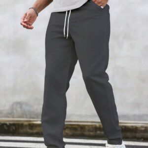 Manfinity Homme Pantalon décontracté à poche avec nœud à l'avant pour hommes, design minimaliste pour un port quotidien