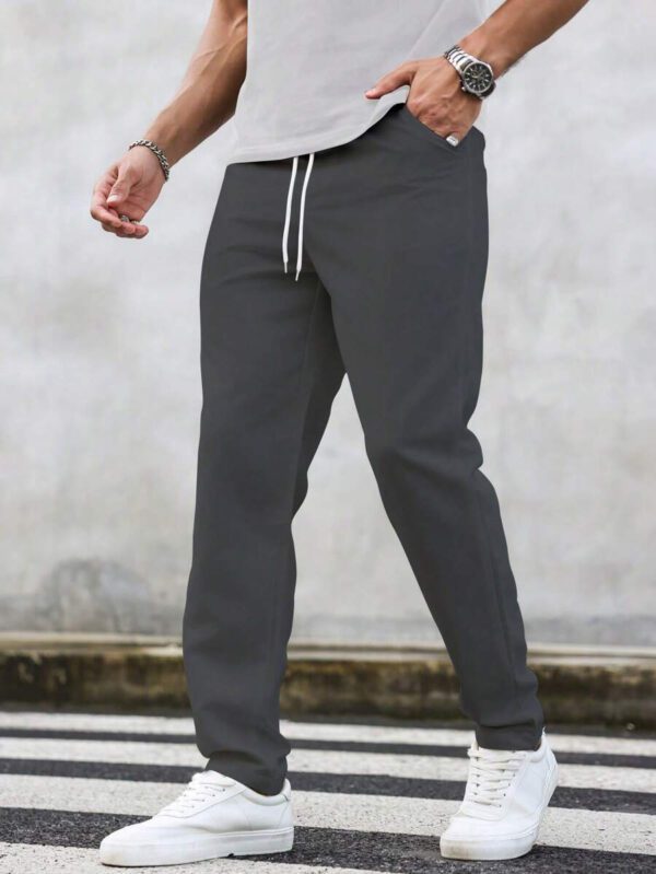 Manfinity Homme Pantalon décontracté à poche avec nœud à l'avant pour hommes, design minimaliste pour un port quotidien – Image 15