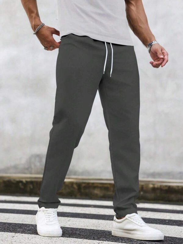 Manfinity Homme Pantalon décontracté à poche avec nœud à l'avant pour hommes, design minimaliste pour un port quotidien – Image 17