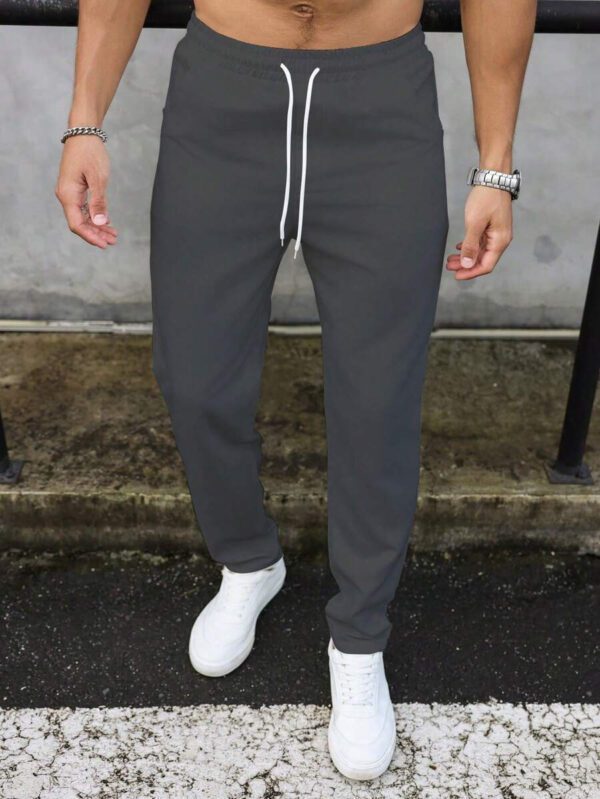 Manfinity Homme Pantalon décontracté à poche avec nœud à l'avant pour hommes, design minimaliste pour un port quotidien – Image 18