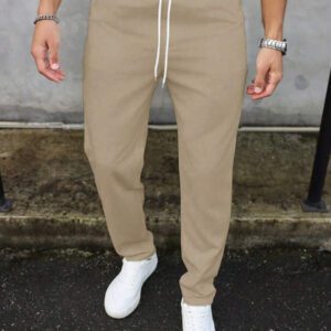 Manfinity Homme Pantalon décontracté à poche avec nœud à l'avant pour hommes, design minimaliste pour un port quotidien