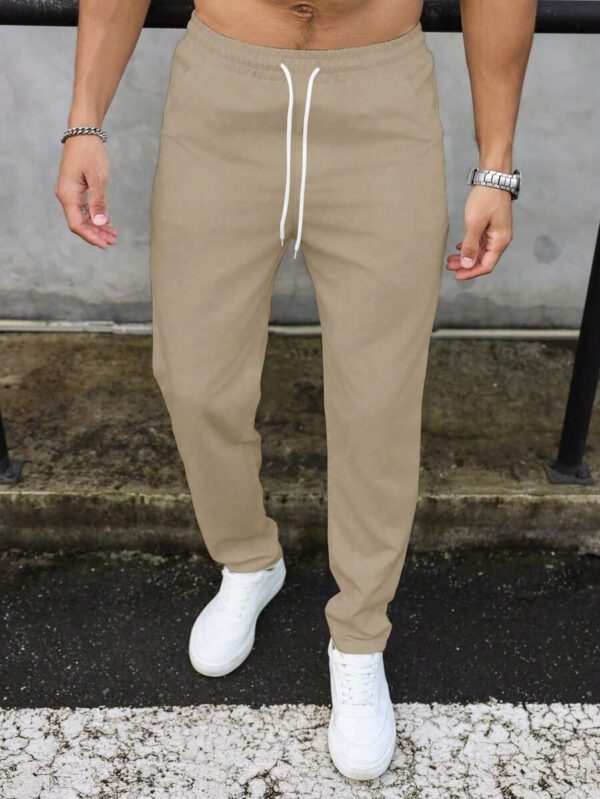 Manfinity Homme Pantalon décontracté à poche avec nœud à l'avant pour hommes, design minimaliste pour un port quotidien – Image 21