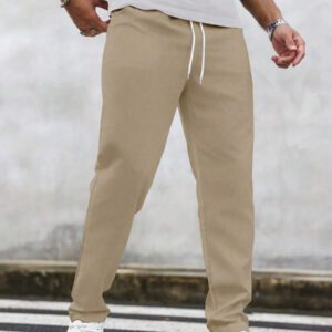 Manfinity Homme Pantalon décontracté à poche avec nœud à l'avant pour hommes, design minimaliste pour un port quotidien