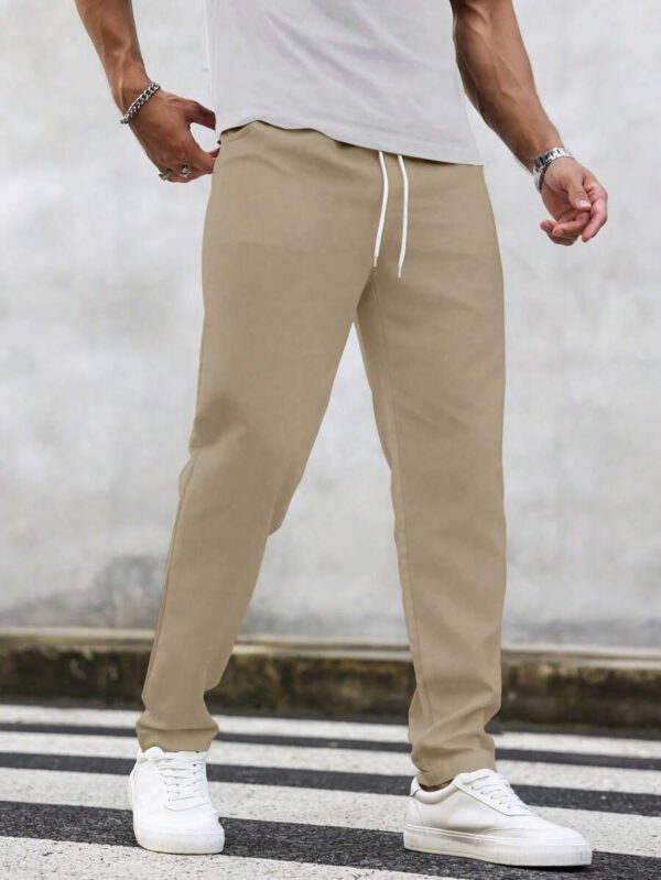 Manfinity Homme Pantalon décontracté à poche avec nœud à l'avant pour hommes, design minimaliste pour un port quotidien – Image 23