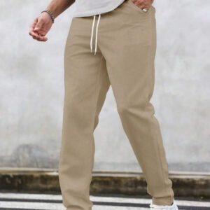 Manfinity Homme Pantalon décontracté à poche avec nœud à l'avant pour hommes, design minimaliste pour un port quotidien