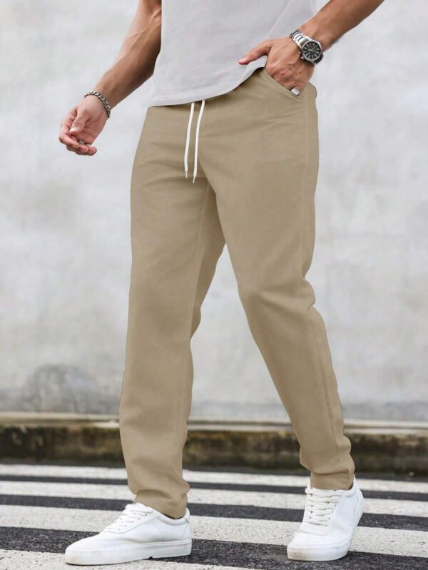 Manfinity Homme Pantalon décontracté à poche avec nœud à l'avant pour hommes, design minimaliste pour un port quotidien – Image 24