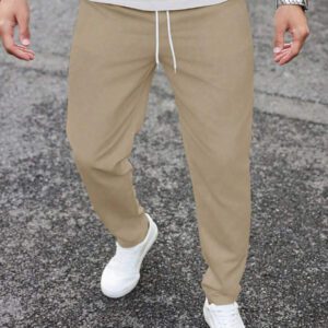 Manfinity Homme Pantalon décontracté à poche avec nœud à l'avant pour hommes, design minimaliste pour un port quotidien