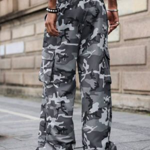 Manfinity Streetrush Pantalon cargo camouflage ample homme, pantalon cargo camouflage, pantalon ample décontracté