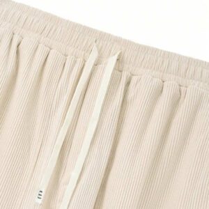 Manfinity Hypemode Pantalon ample en velours côtelé avec poches pour hommes, pantalon casual à cordon de serrage à la taille et jambes larges