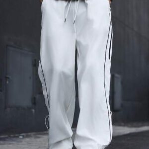 Manfinity Hypemode Pantalon casual ample avec taille à cordon, poches et jambes larges pour hommes