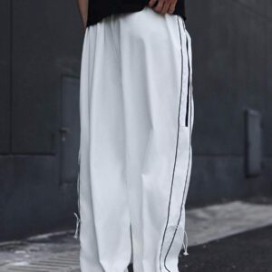 Manfinity Hypemode Pantalon casual ample avec taille à cordon, poches et jambes larges pour hommes