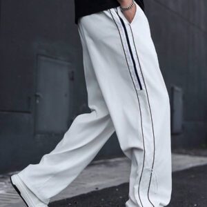 Manfinity Hypemode Pantalon casual ample avec taille à cordon, poches et jambes larges pour hommes