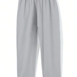 Homme Pantalon Droit À Applique Lettre À Cordon