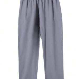Homme Pantalon Droit À Applique Lettre À Cordon