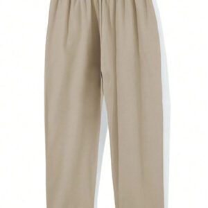 Homme Pantalon Droit À Applique Lettre À Cordon
