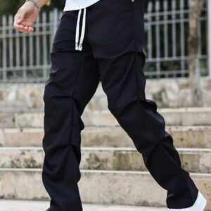Manfinity Homme Pantalon cargo casual à taille cordons et poches pour hommes