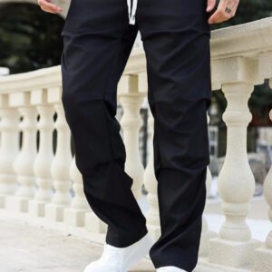 Manfinity Homme Pantalon cargo casual à taille cordons et poches pour hommes