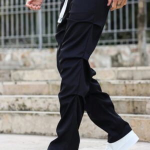 Manfinity Homme Pantalon cargo casual à taille cordons et poches pour hommes