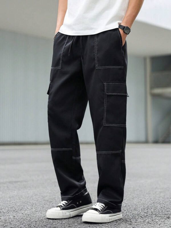 Manfinity Hypemode Pantalon cargo décontracté pour homme avec cordon de serrage et plusieurs poches – Image 2