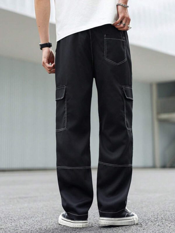 Manfinity Hypemode Pantalon cargo décontracté pour homme avec cordon de serrage et plusieurs poches – Image 3