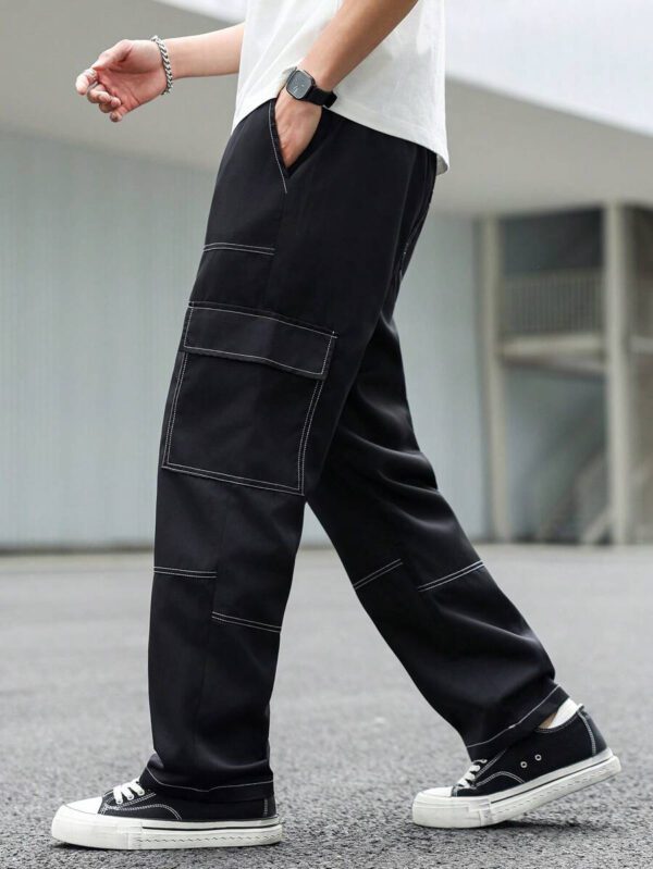 Manfinity Hypemode Pantalon cargo décontracté pour homme avec cordon de serrage et plusieurs poches – Image 4