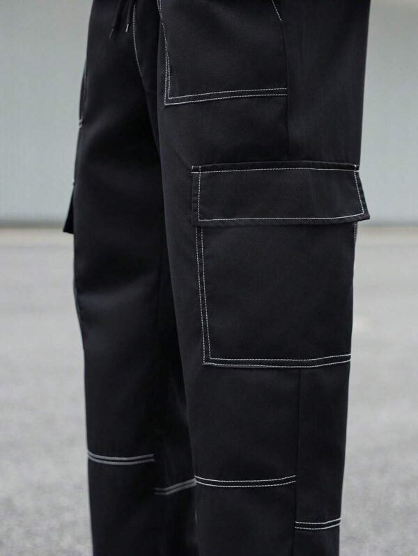 Manfinity Hypemode Pantalon cargo décontracté pour homme avec cordon de serrage et plusieurs poches – Image 6