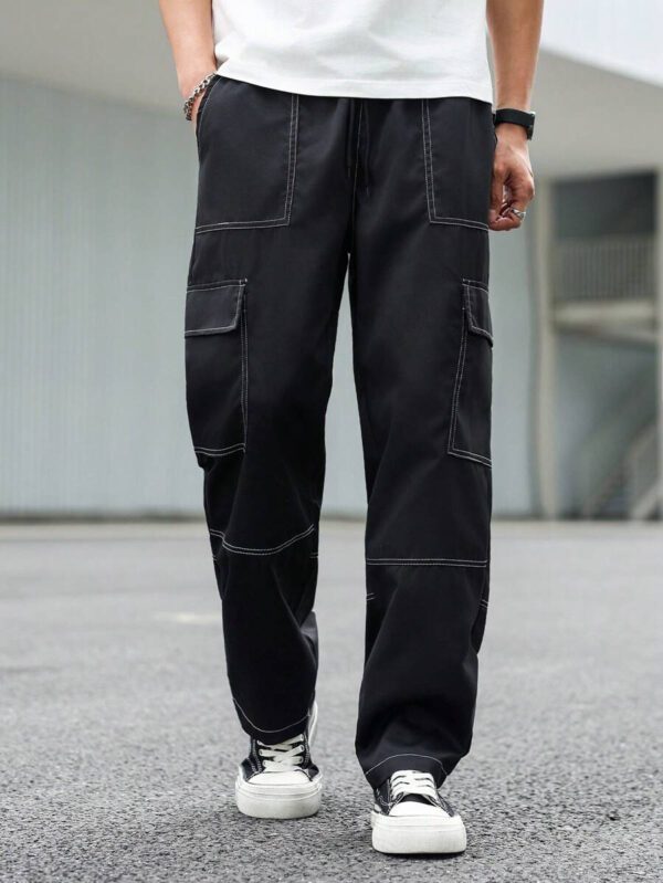 Manfinity Hypemode Pantalon cargo décontracté pour homme avec cordon de serrage et plusieurs poches – Image 7