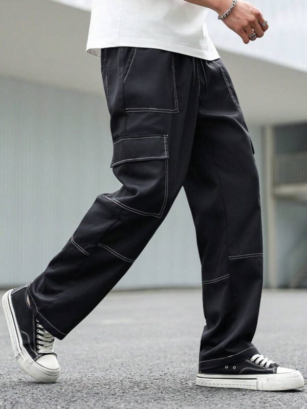 Manfinity Hypemode Pantalon cargo décontracté pour homme avec cordon de serrage et plusieurs poches – Image 8