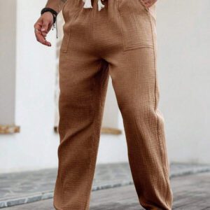 Manfinity Hypemode Pantalon cargo décontracté pour homme avec cordon de serrage et plusieurs poches