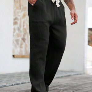 Manfinity Hypemode Pantalon cargo décontracté pour homme avec cordon de serrage et plusieurs poches