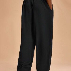 Forever 21 Pantalon large à taille haute ceinturé de couleur unie pour hommes casual et polyvalent, convient pour un port quotidien