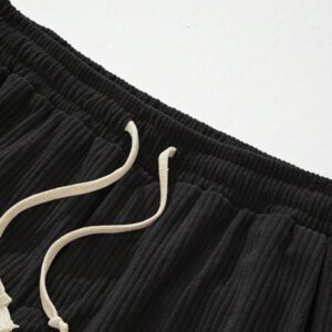 Manfinity Homme Pantalon Ample En Velours Côtelé Pour Hommes, Couleur Unie, Taille Avec Cordon