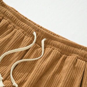 Manfinity Homme Pantalon Ample En Velours Côtelé Pour Hommes, Couleur Unie, Taille Avec Cordon