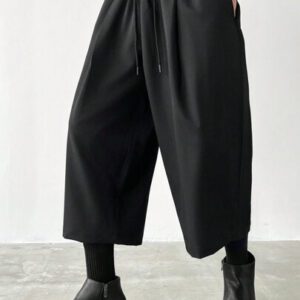 Manfinity EMRG Pantalon casual ample à poche et lien devant simple pour homme, à porter au quotidien