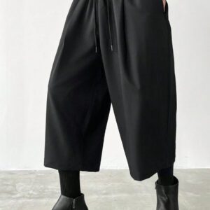 Manfinity EMRG Pantalon casual ample à poche et lien devant simple pour homme, à porter au quotidien