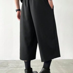 Manfinity EMRG Pantalon casual ample à poche et lien devant simple pour homme, à porter au quotidien