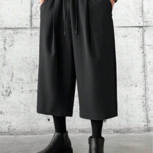 Manfinity EMRG Pantalon casual ample à poche et lien devant simple pour homme, à porter au quotidien