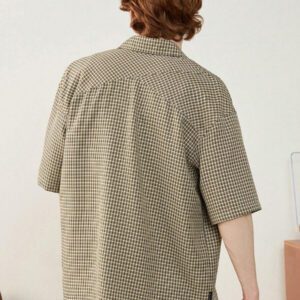 SWAVVY Chemise à manches courtes rayée décontractée tissée, minimaliste et , adaptée pour l'été