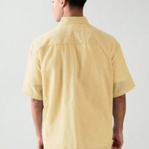 SWAVVY Chemise à manches courtes rayée décontractée tissée, minimaliste et , adaptée pour l'été
