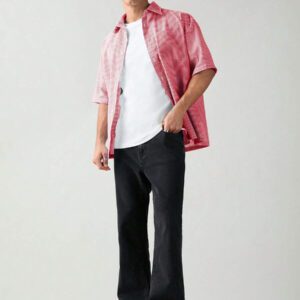 SWAVVY Chemise à manches courtes rayée décontractée tissée, minimaliste et , adaptée pour l'été