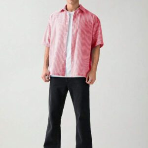 SWAVVY Chemise à manches courtes rayée décontractée tissée, minimaliste et , adaptée pour l'été