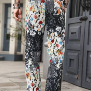 Manfinity Homme Pantalon casual polyvalent pour homme avec cordon de serrage à la taille et poches