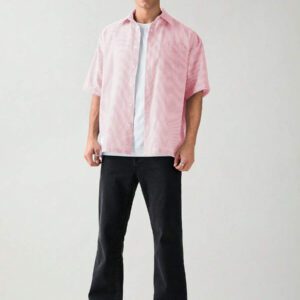 SWAVVY Chemise à manches courtes rayée décontractée tissée, minimaliste et , adaptée pour l'été