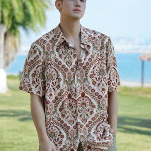 DAZY Chemise à manches courtes à imprimé floral pour vacances à la plage pour hommes, vêtements d'automne